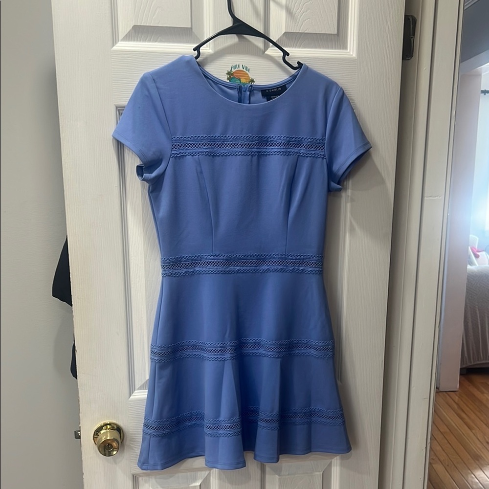Blue Tiered Fit and Flare Mini Dress